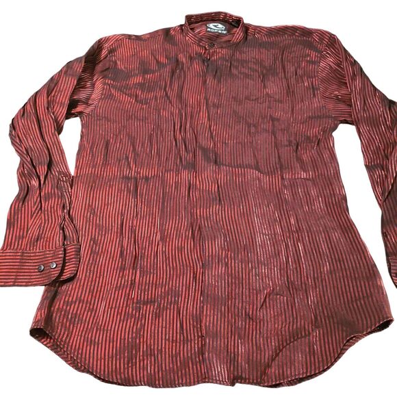 ROPER Mens Hidden Button Up Multicolor Size Medium Band Collar Long Sleeve - Picture 1 of 12